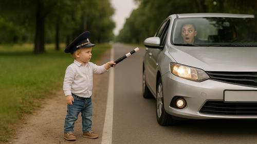 Водители с удивлением разглядывали этого &laquo;гаишника&raquo;